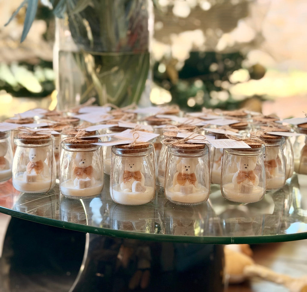 Souvenir Vela Baby Shower - Frasco con oso