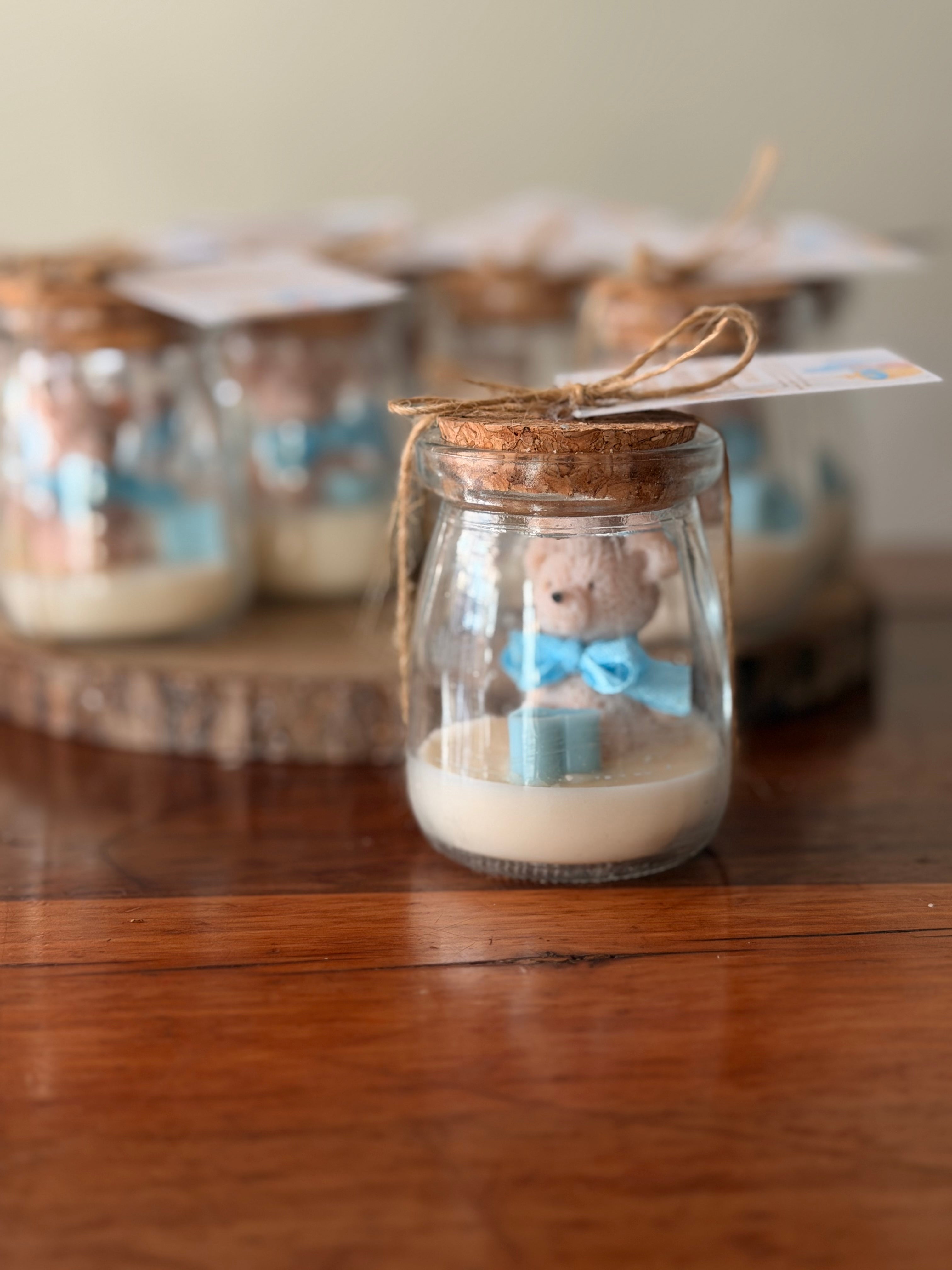 Souvenir Vela Baby Shower - Frasco con oso
