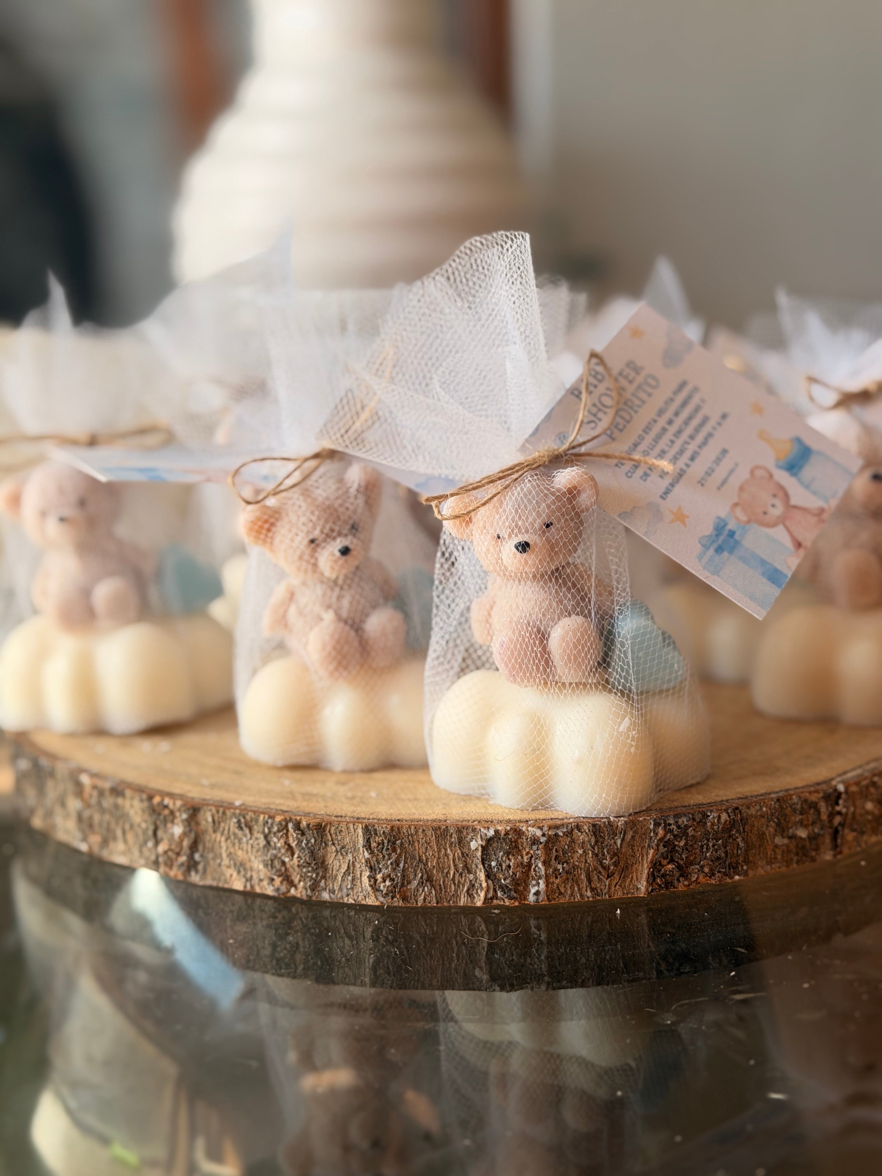 Vela Baby Shower - Nube con oso