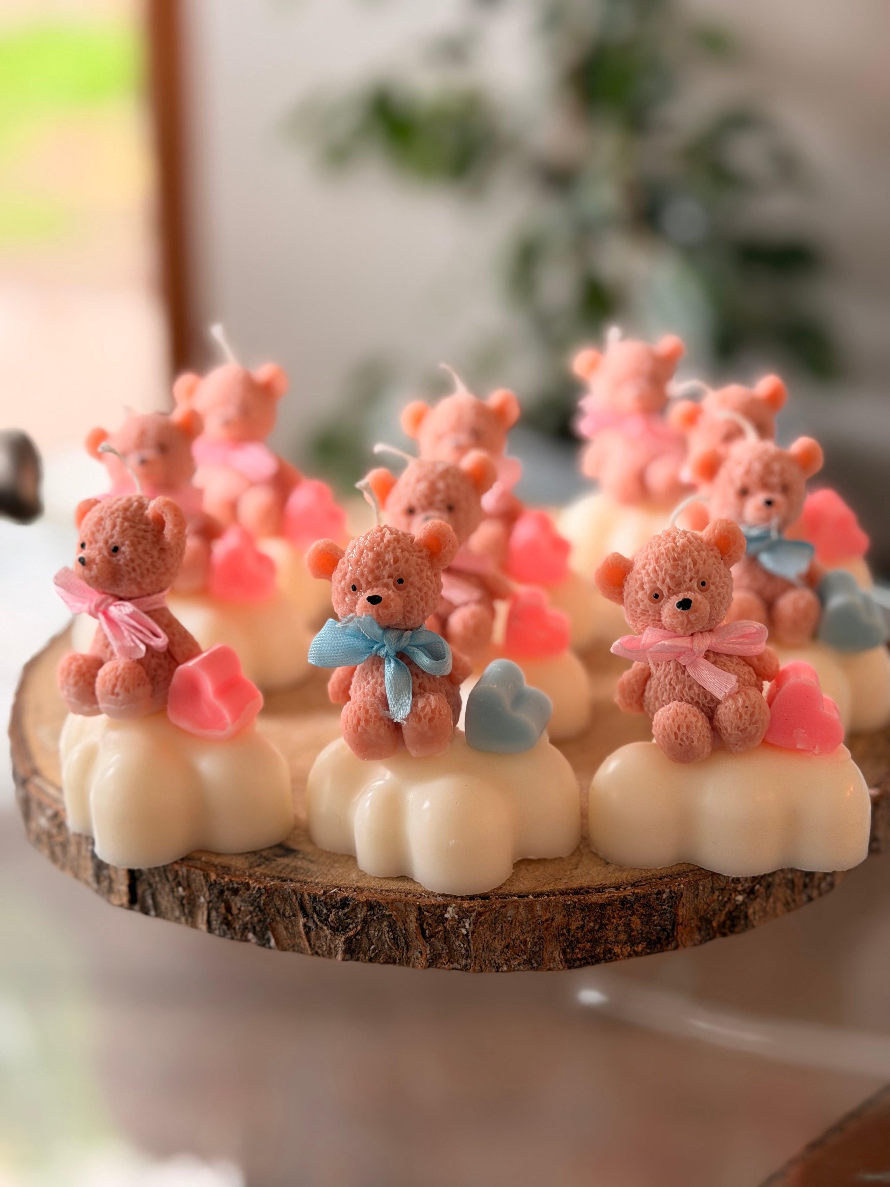 Vela Baby Shower - Nube con oso
