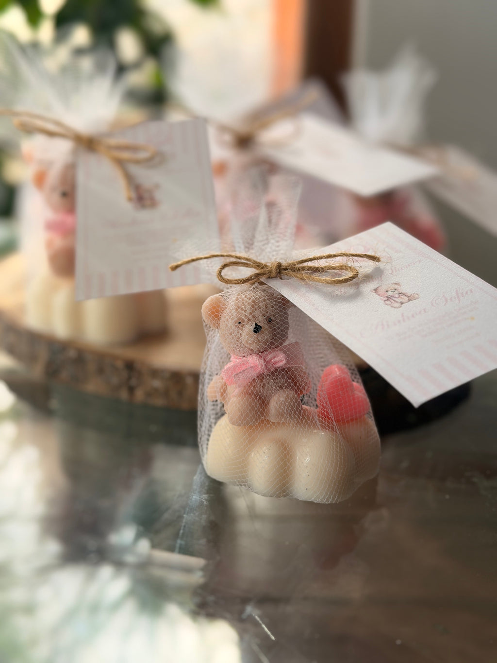 Vela Baby Shower - Nube con oso
