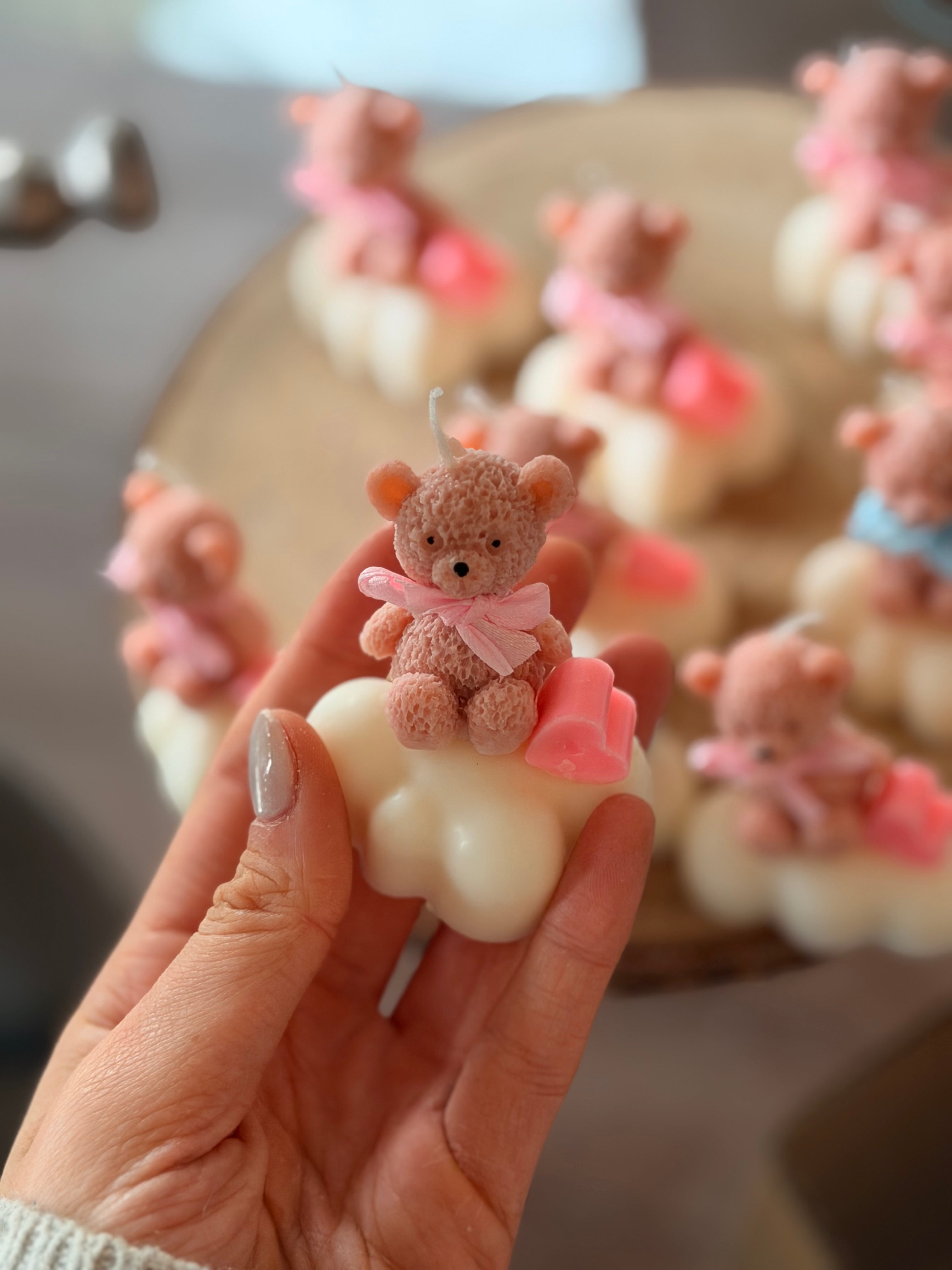 Vela Baby Shower - Nube con oso