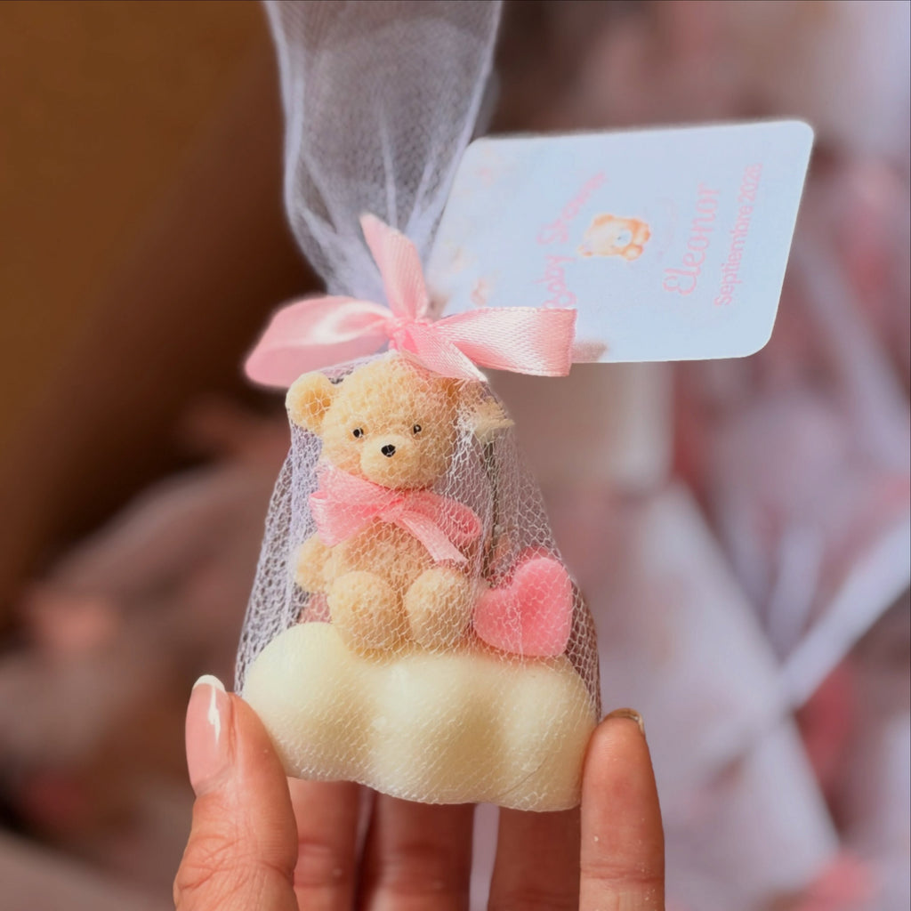 10 Velas Baby Shower - Oso texturizado en nube