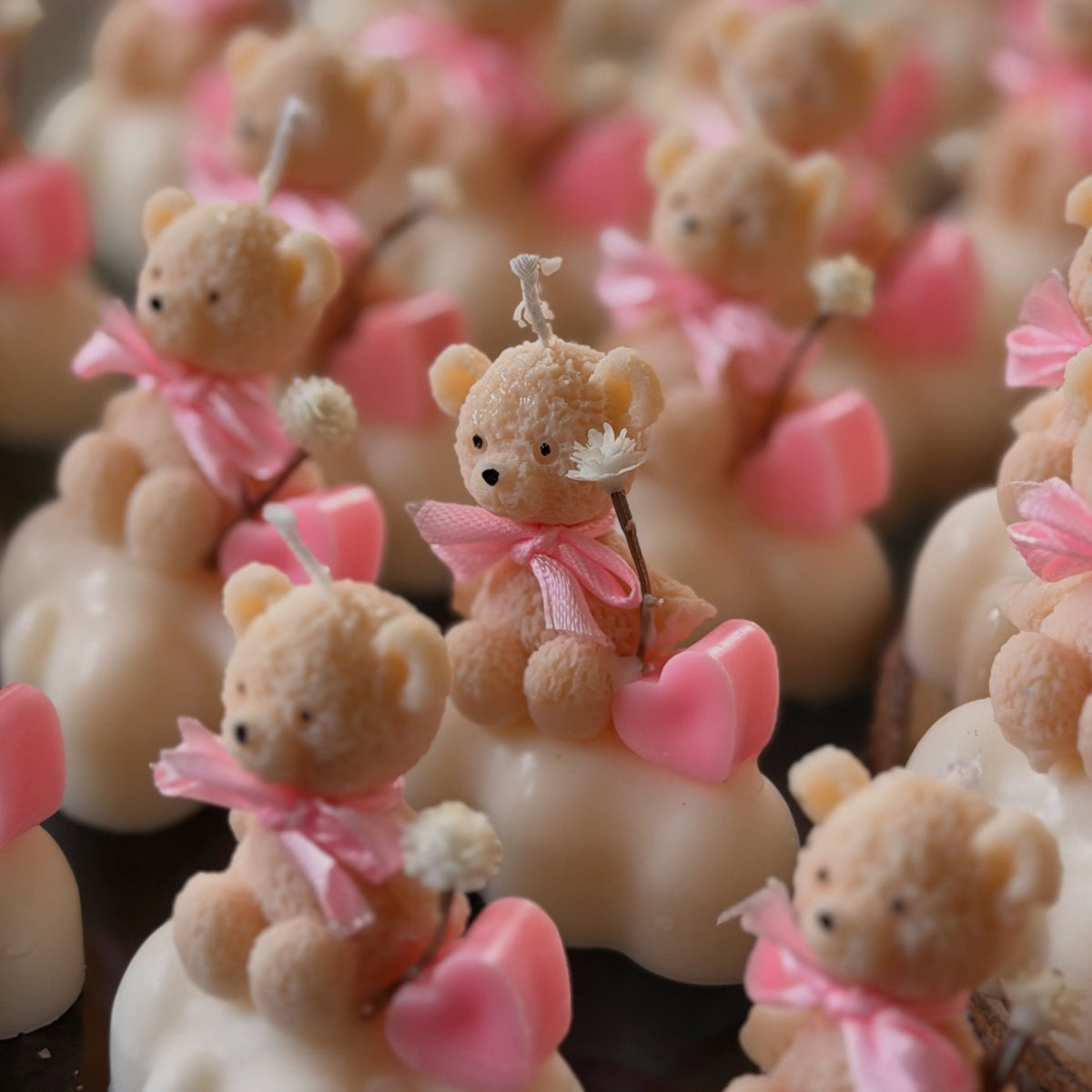 10 Velas Baby Shower - Oso texturizado en nube